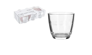 VASOS CRISTAL CAFE CON LECHE PACK 6 UND.